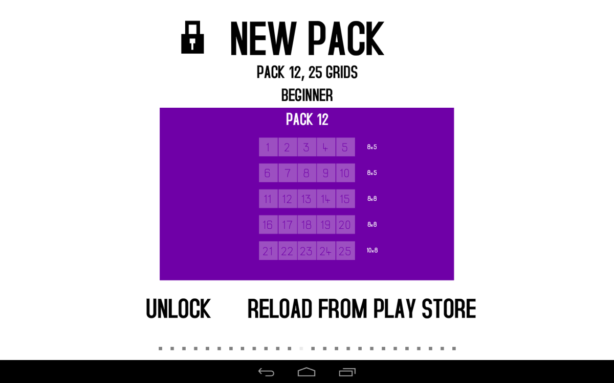 Nono Logix (Android) screenshot: Later packs must be purchased for real money