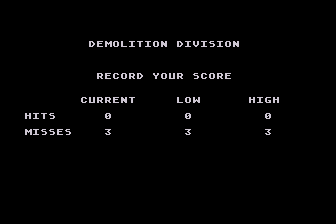 Demolition Division (Atari 8-bit) screenshot: Final Score