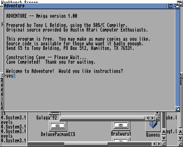 Original Adventure (Amiga) screenshot: Startup
