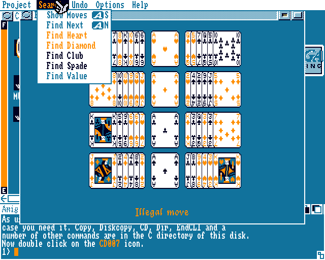 BCastle (Amiga) screenshot: A menu offers aid