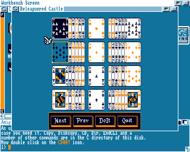 BCastle (Amiga) screenshot: The program displays all possible moves