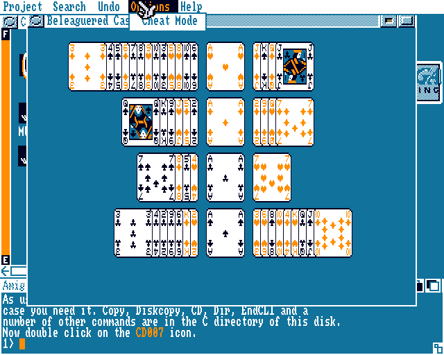 BCastle (Amiga) screenshot: Or you may enter cheat mode