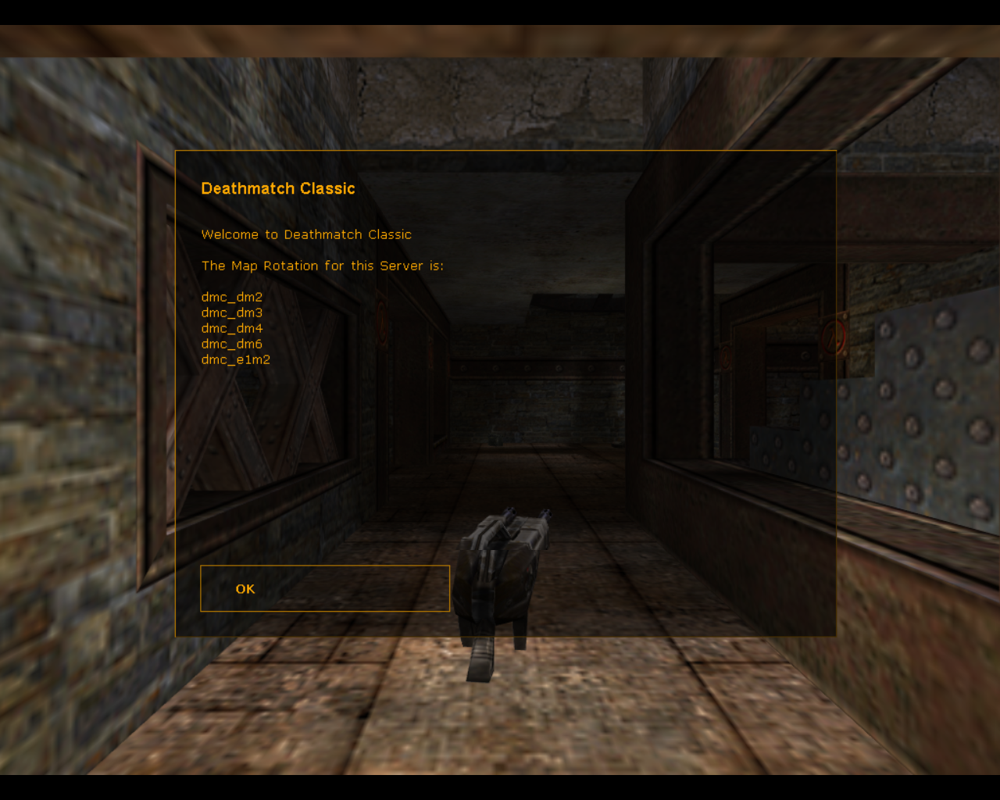 Deathmatch Classic (Linux) screenshot: Entering a server