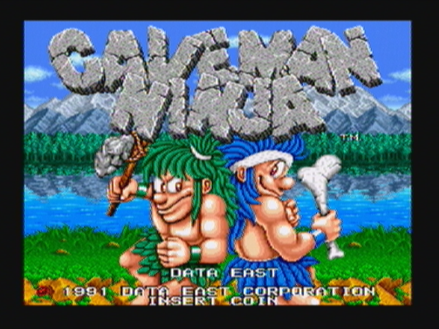 Joe & Mac: Caveman Ninja (Zeebo) screenshot: Title screen.
