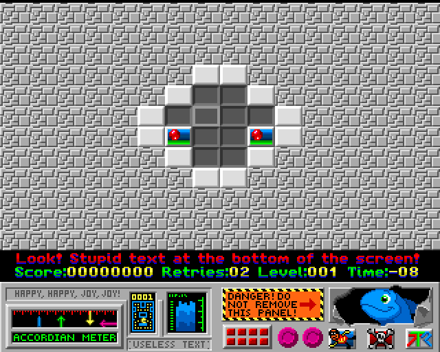 4-Get-It (Amiga) screenshot: The basic goal of each level: bringing together tiles with the same motive. Of course in later levels it gets more challenging than in the first.
