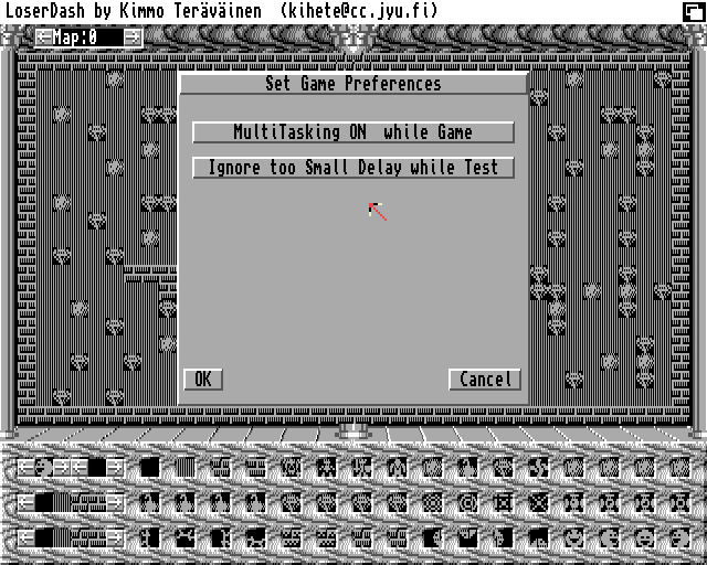 LoserDash (Amiga) screenshot: Game settings