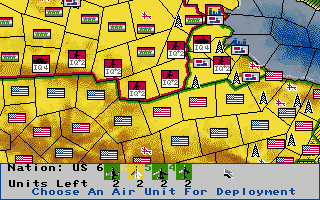 A Line in the Sand (DOS) screenshot: Deployment Phase