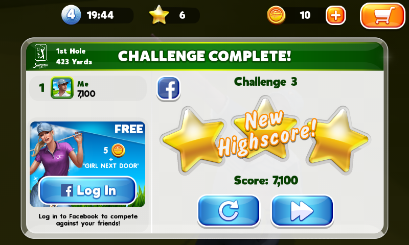 King of the Course (Android) screenshot: Result