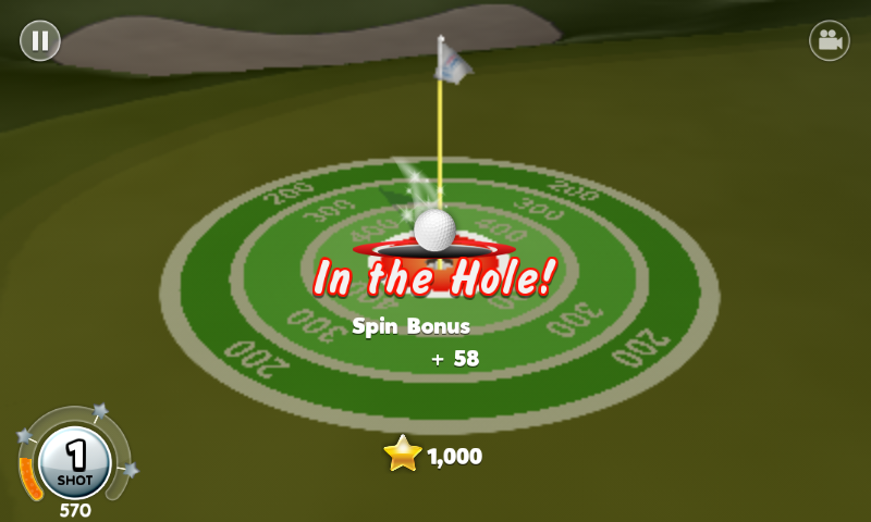King of the Course (Android) screenshot: Hole in one!