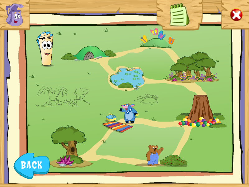 Dora the Explorer: Swiper's Big Adventure (Windows) screenshot: Game map