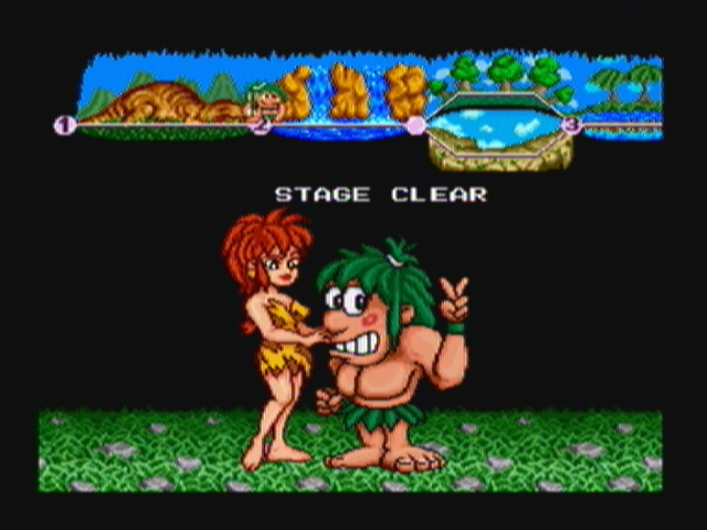 Joe & Mac: Caveman Ninja (Zeebo) screenshot: After beating a stage, a map shows where the player is heading next.