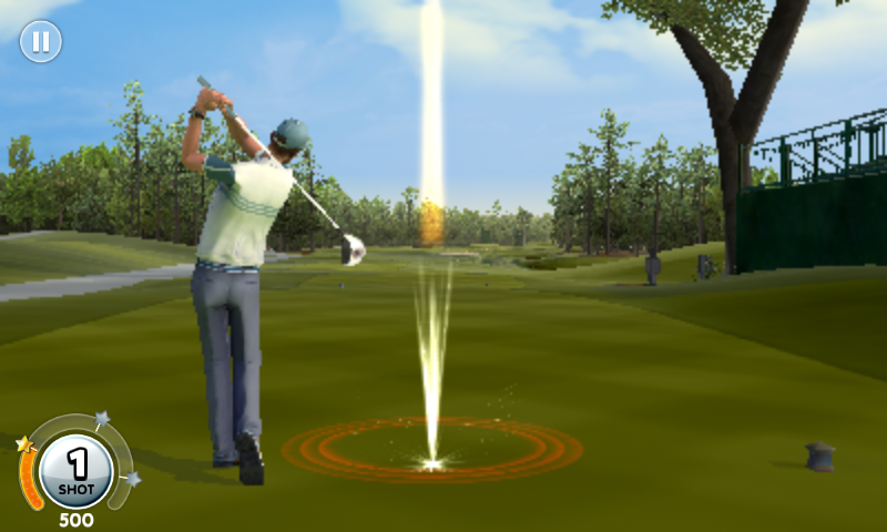 King of the Course (Android) screenshot: Hitting the ball