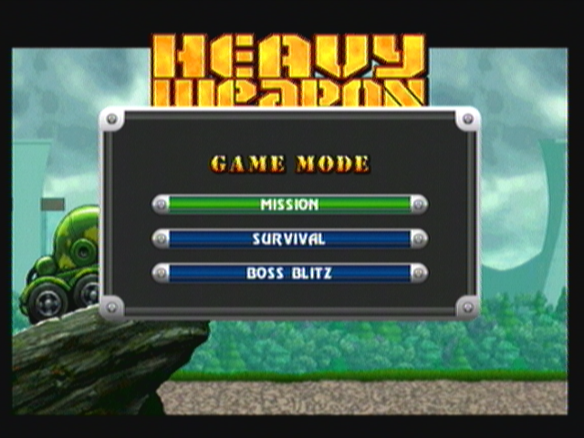 Heavy Weapon Deluxe (Zeebo) screenshot: Selecting game mode.