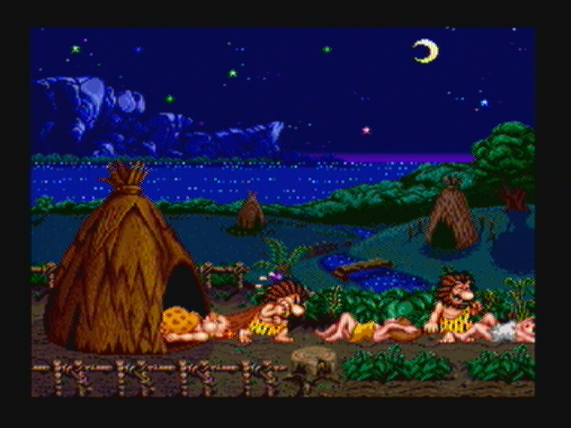 Joe & Mac: Caveman Ninja (Zeebo) screenshot: In the intro cutscene, women are kidnapped from the protagonists village.