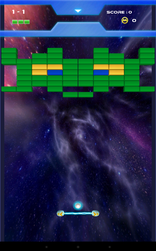 Smash (Android) screenshot: Level 1, a Space Invaders reference