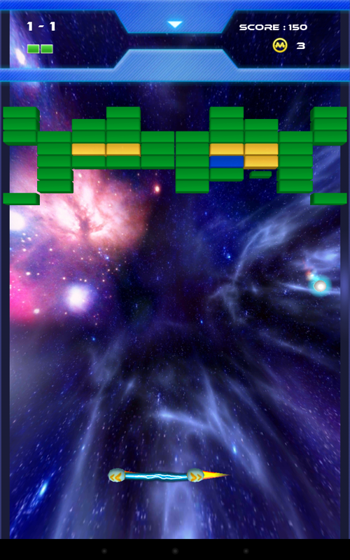 Smash (Android) screenshot: Brick-breaking in progress.