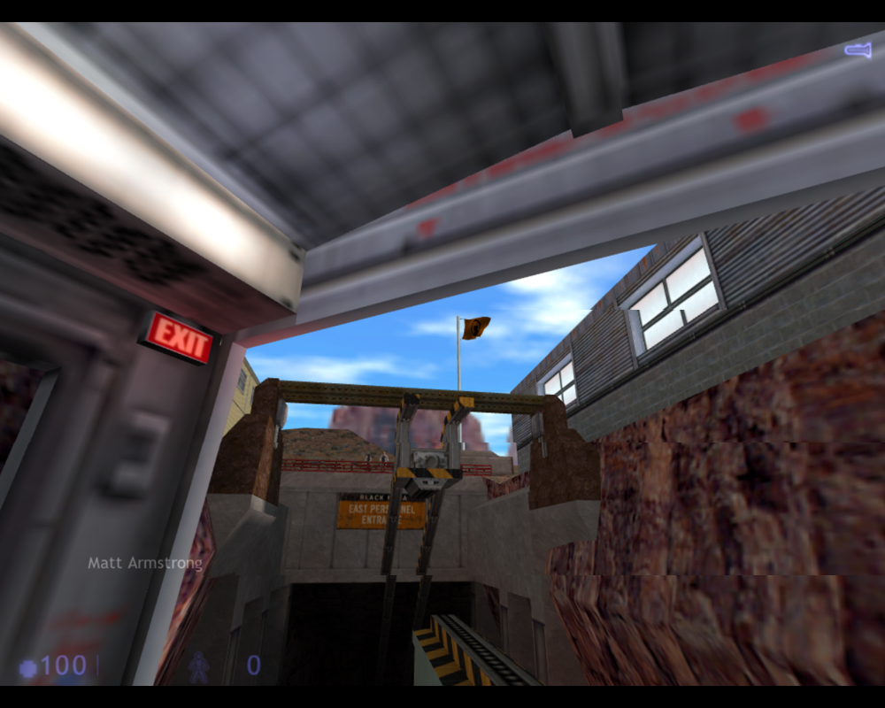 Half-Life: Blue Shift (Linux) screenshot: This train is inbound.