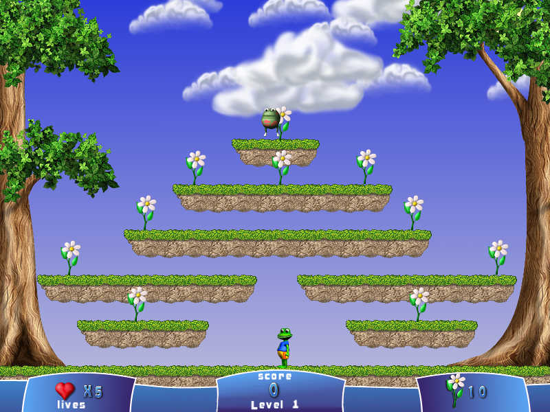 Froggy's Adventures (Windows) screenshot: Start of level one
