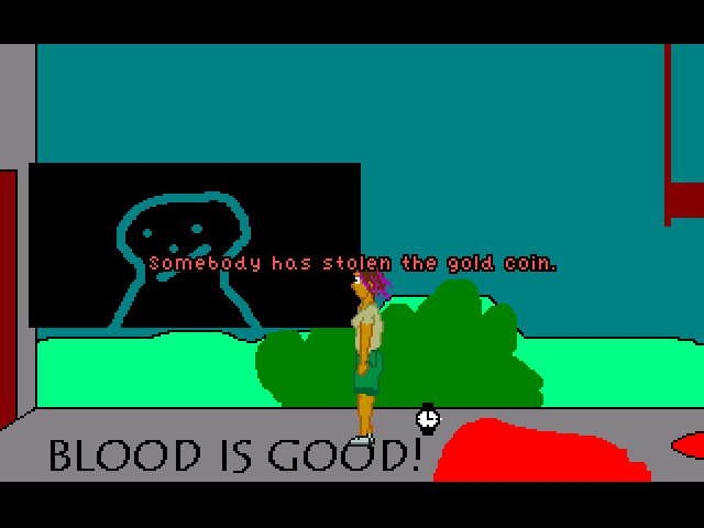 Mika's Surreal Dream II: The Dream Comes True!? (Windows) screenshot: Talking to Rainbow man
