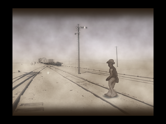 Blues for Mittavinda (Windows) screenshot: Crossing the tracks.