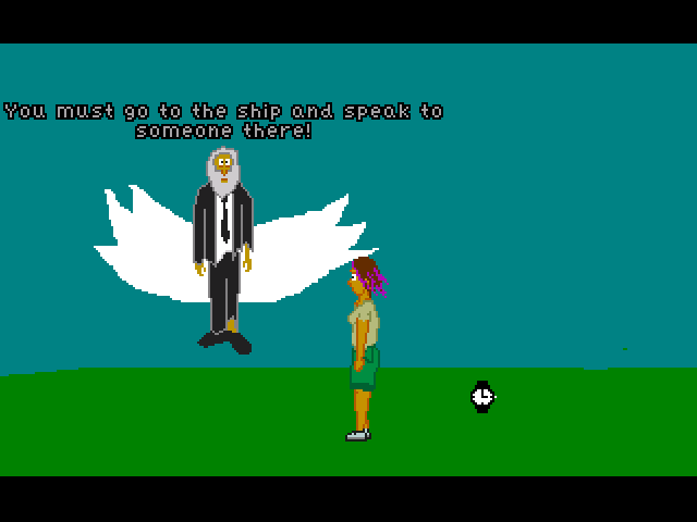 Mika's Surreal Dream II: The Dream Comes True!? (Windows) screenshot: Alley bum is an angel who give hints to Mika