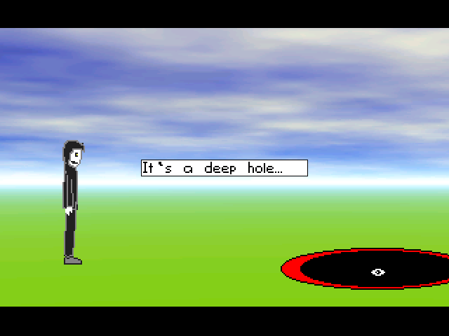 Mika's Surreal Dream II: The Dream Comes True!? (Windows) screenshot: Finding a dark hole as Mr. Reaper