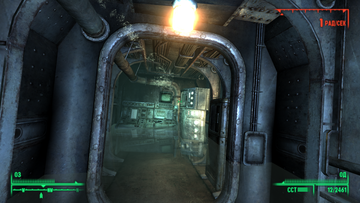 Fallout 3: Point Lookout (Windows) screenshot: Inside the submerged Chinese submarine
