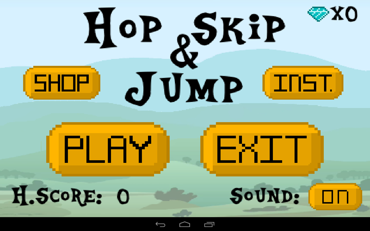 Hop Skip and Jump (Android) screenshot: Main menu