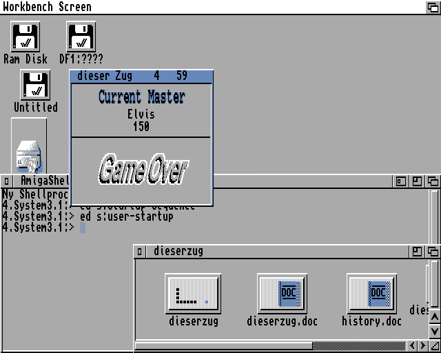 dieser Zug (Amiga) screenshot: Didn't beat the high score