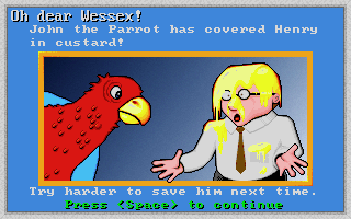 Hooray for Henrietta (DOS) screenshot: Game Over (VGA)