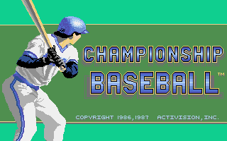 Championship Baseball (Atari ST) screenshot: Title screen
