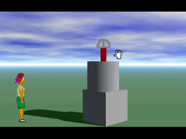 Mika's Surreal Dream II: The Dream Comes True!? (Windows) screenshot: Taking the shovel from structure