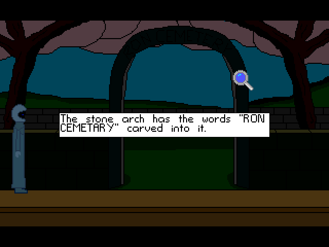 The Tapestry: Prologue - The First Stitch (Windows) screenshot: Near the Cemetery's entrance (v2.0)