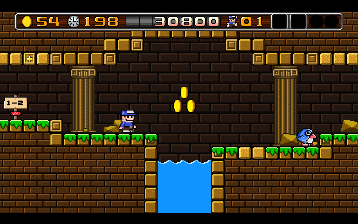 8BitBoy (Windows) screenshot: Odd numbered levels take place outside, while even numbered ones take place inside.