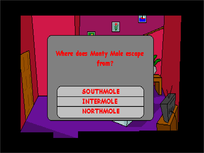 ROTN Quiz Game (Windows) screenshot: 2nd question is about <moby game="Monty on the Norm">Monty on the Norm</moby>
