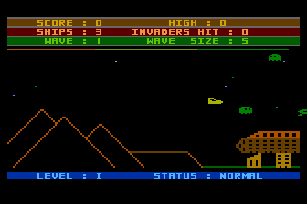 Screenshot of Sentinel One (Atari 8-bit, 1982) - MobyGames