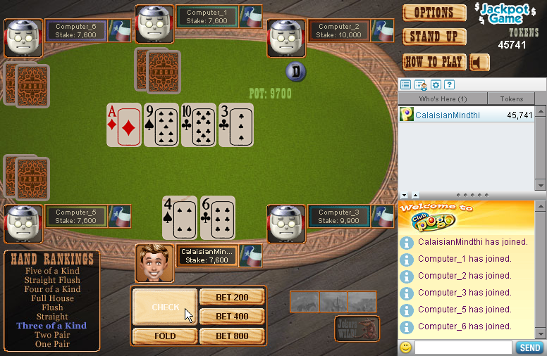 Texas Hold'em Poker (Browser) screenshot: The situation is dire indeed.