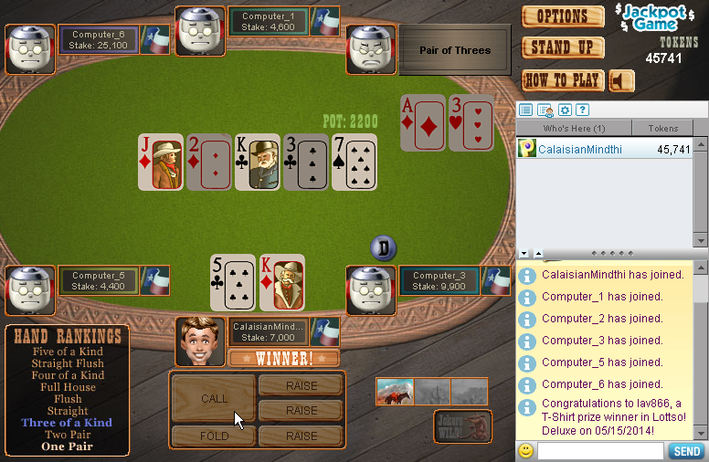 Texas Hold'em Poker (Browser) screenshot: But I'll be darned, how did this happen? And that's how you become a winner, folks.