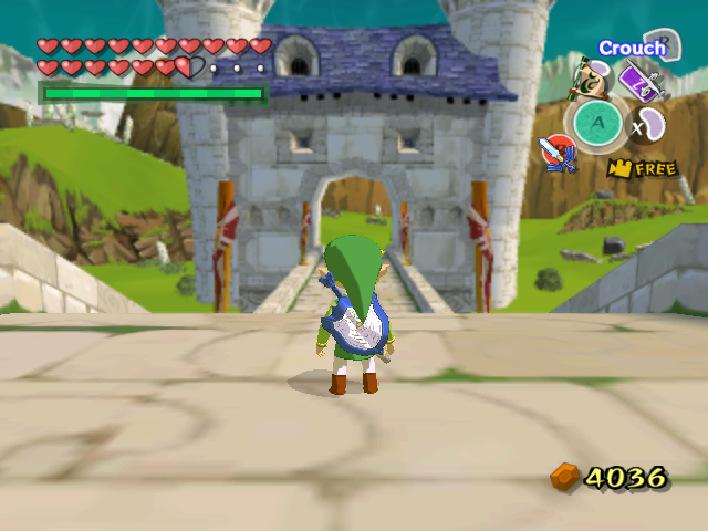 The Legend of Zelda: The Wind Waker (GameCube) screenshot: A small portion of Hyrule land is accessible