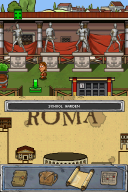 Horrible Histories: Ruthless Romans (Nintendo DS) screenshot: School Garden