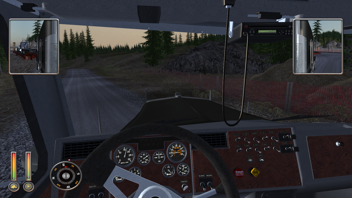 18 Wheels of Steel: Extreme Trucker 2 (Windows) screenshot: Using the rear-view mirrors