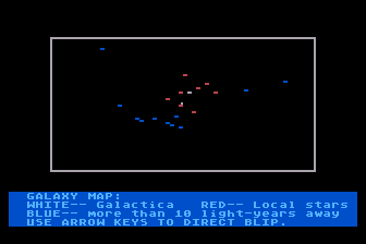 Galactic Empire (Atari 8-bit) screenshot: Galactic Map