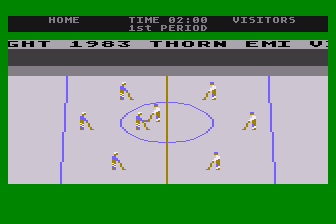 Major League Hockey (Atari 8-bit) screenshot: Faceoff