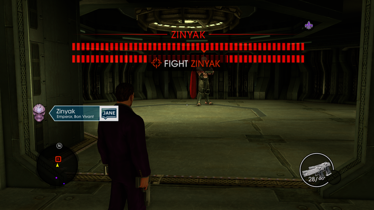 Saints Row IV: Enter the Dominatrix (Windows) screenshot: Fighting Zinyak.