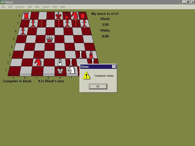 GNU Chess (Windows) screenshot: GNU Chess v3.21 plays a mean game whatever operating system it runs on