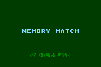 Memory Match (1981) - MobyGames