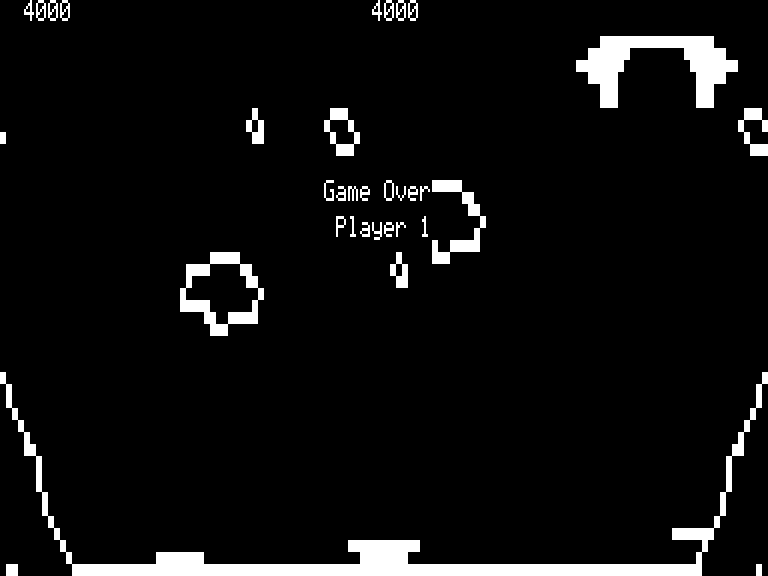 Meteor Mission 2 (TRS-80) screenshot: Game over