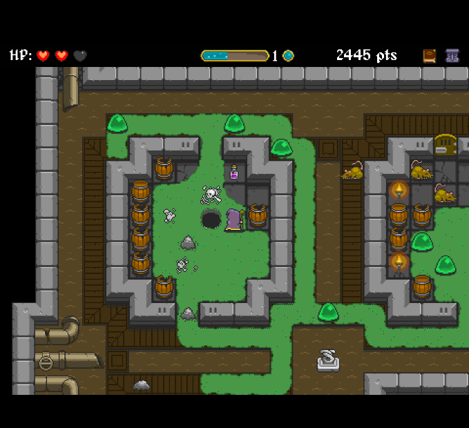 The Wizard (Browser) screenshot: Nice, the purple potion is adding one life point permanently