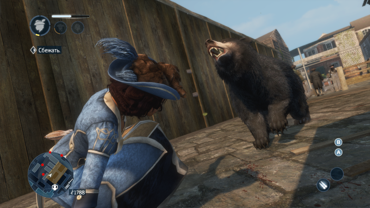 Assassin's Creed III: Liberation (Windows) screenshot: OMG a bear!