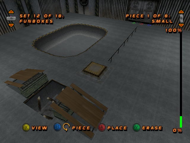 Tony Hawk's Pro Skater 2 (Dreamcast) screenshot: Another new mode: Park Editor so you can create your custom park too.